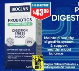 Chemist Warehouse Bioglan Platinum Probiotics+ 50 RRP Ashwagandha offer