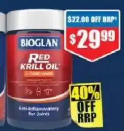 Chemist Warehouse Bioglan CoQ10 High Strength 300mg Red Krill Oil + Curcumin offer