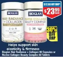 Chemist Warehouse Bioglan Hair Radiance + Collagen 90 Capsules or Marine Collagen Beauty Complex offer