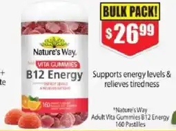 Chemist Warehouse *nature's way adult vita gummies b12 energy offer