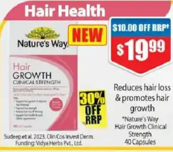 Chemist Warehouse Nature's Way Hair Growth Clinical Strength offer