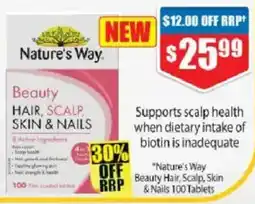 Chemist Warehouse "Nature's Way Beauty Hair, Scalp, Skin & Nails x offer