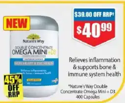 Chemist Warehouse "Nature's Way Double Concentrate Omega Mini + D3 offer