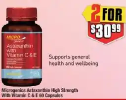 Chemist Warehouse Microgenics Astaxanthin High Strength With Vitamin C & E offer