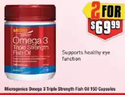 Chemist Warehouse Microgenics Omega 3 Triple Strength Fish Oil offer