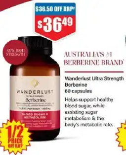 Chemist Warehouse Wanderlust Ultra Strength Berberine 800mg offer