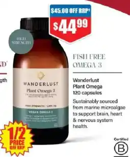 Chemist Warehouse Wanderlust Ultra Strength Berberine Plant Omega-3 Complex offer