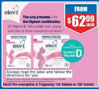 Chemist Warehouse Elevit Pre-conception & Pregnancy offer