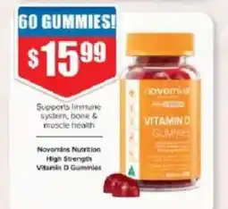 Chemist Warehouse Novomins Nutrition High Strength Vitamin D Gummies offer