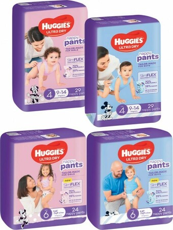 Coles Huggies Ultra Dry Bulk Nappy Pants 24 Pack-29 Pack offer