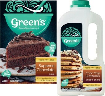 Coles Green’s Premium Baking Mix 380g-630g or Premium Pancake Shake 325g-335g offer