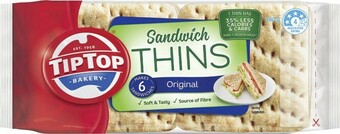 Coles Tip Top Sandwich Thins 6 Pack 240g offer
