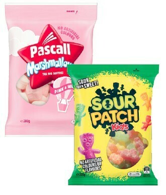 Coles Pascall or Sour Patch Family Bag 150g-350g offer