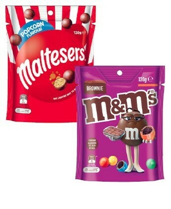 Coles Mars M&M’s, Maltesers or Pods 120g-180g offer
