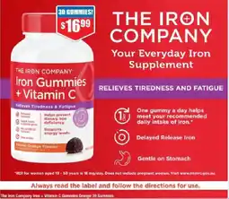 Chemist Warehouse The Iron Company Iron + Vitamin C Gummies Orange offer