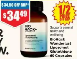 Chemist Warehouse BioHack Wanderlust Liposomal Glutathione offer