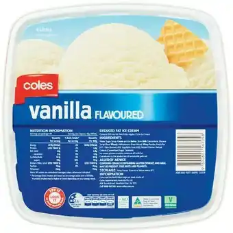 Coles Coles Ice Cream Tub 4 Litre offer