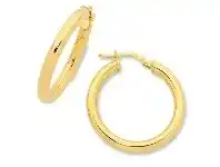 Bevilles Jewellery 9ct Yellow Gold Silver Infused Hoop Earrings 20mm offer