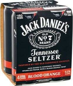 Coles Jack Daniels Blood Orange Tennessee Seltzer Cans 4x330mL offer