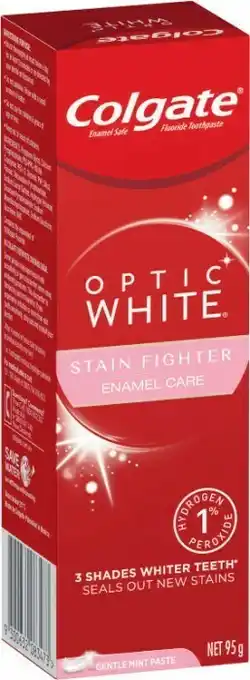 Coles Colgate Optic White Enamel Toothpaste 95g offer