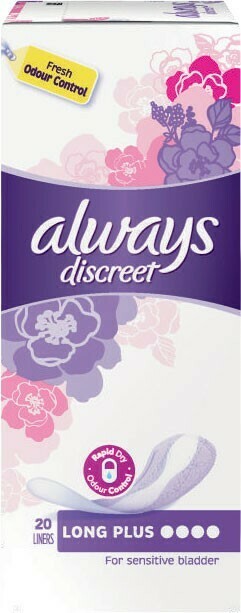Coles Always Discreet Sensitive Bladder Long Plus Liners 20 Pack offer