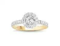 Bevilles Jewellery Love by Michelle Beville Halo Solitaire Ring with 0.90ct of Diamonds in 18ct Yellow Gold offer