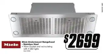 Miele 88cm Undermount Rangehood