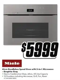 The Good Guys Miele 45cm handleless speed oven with 3-in-1 microwave offer