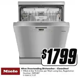 The Good Guys Miele 60cm freestanding dishwasher - cleansteel offer