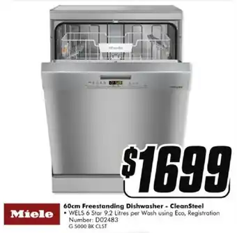 60cm freestanding dishwasher - cleansteel