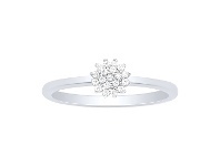 Bevilles Jewellery Sterling Silver Cubic Zirconia Cluster Flower Ring - Q offer