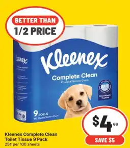 Supa Valu Kleenex complete clean toilet tissue 9 pack offer