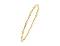 Bevilles Jewellery 9ct Yellow Gold Silver Infused Twist Bangle offer