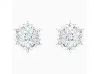 SWAROVSKI MAGIC PIERCED EARRINGS, WHITE, RHODIUM PLATED