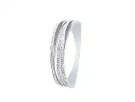 Bevilles Jewellery Multi Crossover Pave Crystal Bangle in Stainless Steel offer