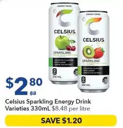 Ritchies Celsius Sparkling Energy Drink Varieties offer