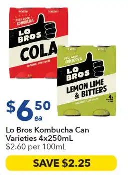Ritchies Lo Bros Kombucha Can offer