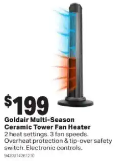 Mitre 10 Goldair Multi-Season Ceramic Tower Fan Heater offer