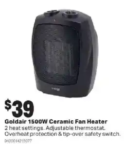 Mitre 10 Goldair 1500W Ceramic Fan Heater offer