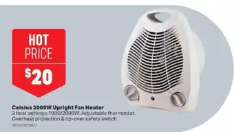 Celsius 2000W Upright Fan Heater