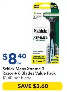 Ritchies Schick Mens Xtreme 3 Razor + 6 Blades offer