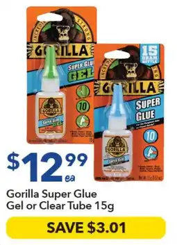 Ritchies Gorilla Super Glue Gel or Clear Tube offer