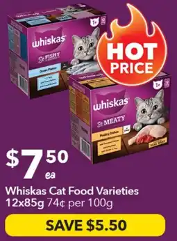 Ritchies Whiskas Cat Food Varieties offer