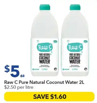 Ritchies Raw C Pure Natural Coconut Water offer