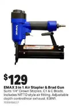 Mitre 10 EMAX 3 in 1 Air Stapler & Brad Gun offer