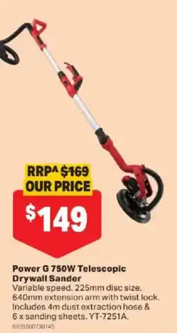 Mitre 10 Power G 750W Telescopic Drywall Sander offer