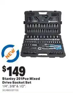 Mitre 10 Stanley 201Pce Mixed Drive Socket Set offer
