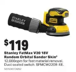Mitre 10 Stanley FatMax V20 18V Random Orbital Sander Skin offer