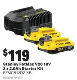 Mitre 10 Stanley FatMax V20 18V 2 x 2.0Ah Starter Kit offer