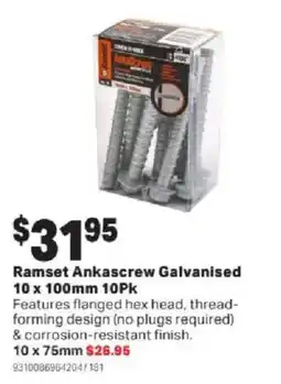 Mitre 10 Ramset Ankascrew Galvanised offer
